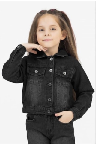 Dmb Kids Kız Kot Ceket 24ydmb0053 Siyah