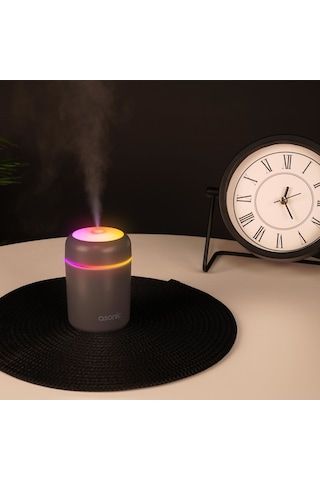 Asonic Hn22 Matte Gri 2w 300ml Kapasiteli 4 Saat Çalışabilir Rgb Mini Oda Nemlendirici