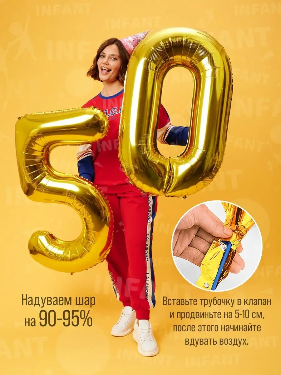 Infant 50 Yaş Rakamlı Balonlar 120184445 Altın Rengi