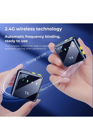 Kablosuz Taşınabilir Yaka & El Mikrofonu Metal-plastik Gövdeli, Gürültü Azaltmalı Mikrofon Mobil