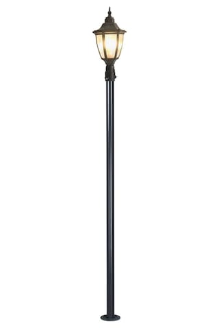 236 Cm Altıgen Direkli Bahçe Armatürü - Bahçe Lambası - Siyah