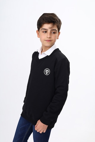 Toontoy Kids Toontoy Erkek Çocuk Okul Baskılı Sweatshirt Siyah