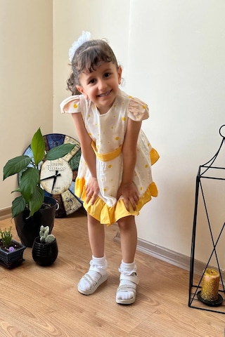 Yazlık Elbise Kısa Kollu Kız Çocuk Elbise Bebek Giyim Kız Bebek Elbise Elbcckdsn 001