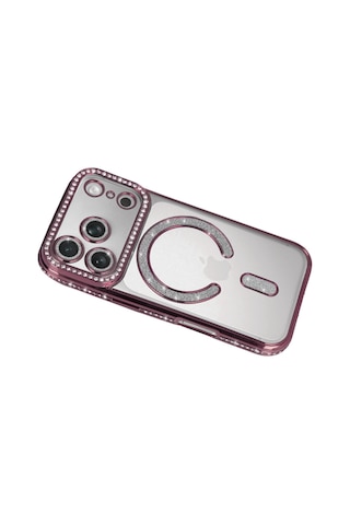 Apple, Uyumlu iPhone 17 Pro Max Joke Simli Magneticsafe Kılıf Pembe