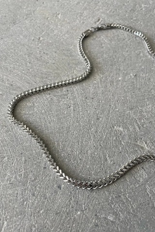 Kare Küp Model Çelik Erkek Kolye&bileklik Set ... Gümüş