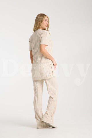 Çizgili Relax Fit İkili Takım Dnv-000019 Taş