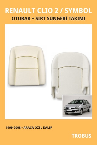 Renault Clio 2 / Symbol 1999-2008 Uyumlu Araca Özel Koltuk Oturak Ve Sırt Süngeri Takımı