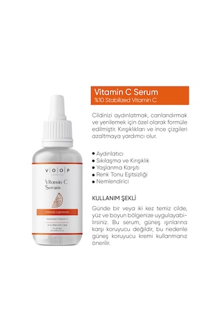 Voop Yoğun Aydınlatıcı ve Leke Karşıtı Vitamin C Serum 30 ML