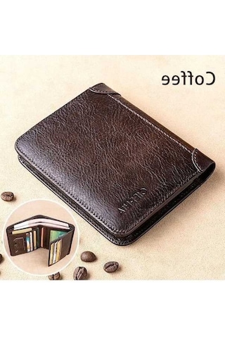 Createtech Bosphorusboutique Vintage Tutucu Kredi Kartı Cüzdan, Rfıd Korumalı Kahverengi Erkekler İçin Kahverengi