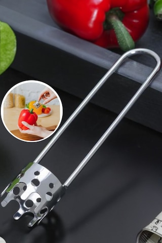 Thentech Yeni Nesil Pratik Kullanım Dolma Biber Kabak Oyacağı Metal Kırılmaz Sağlam Dolma Biber Kabak Oyacağı Gri