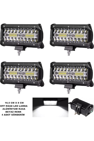 Off Road Power Led Lamba BEYAZ Sabit Led 8x16,5 cm 4 Adet - Point