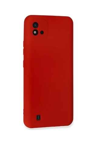 Newface - 690 - Realme C11 2021 Kılıf Nano İçi Kadife Silikon - Csmo-tex - - Kırmızı