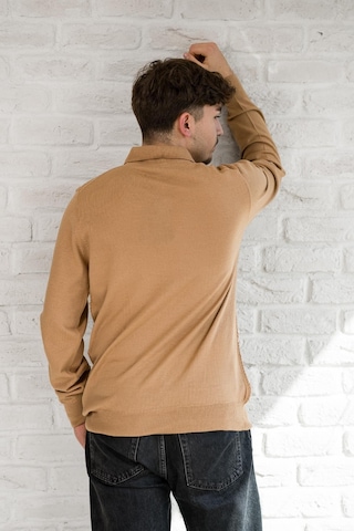 San&fa Örgü Desen Düğmeli Polo Yaka Regular Fit Erkek Triko Kazak 001