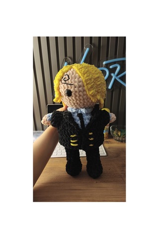 El Yapımı Tek Parça Tığ İşi Peluş: Luffy, Nami, Chopper,sanji Amigurumi Çok Renkli