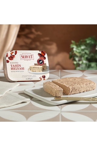 Servet Rafine Şeker İlavesiz - Kakaolu Taze Tahin Helvası 200g