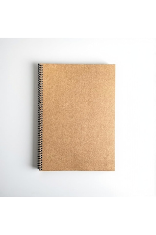 Çizgisiz Spiralli Not Defteri, A4 Boyut 21x29,7 Cm , 60 Yaprak, 90gr. Ivory Kağıt, Ofis İçin İdeal Siyah Kapak