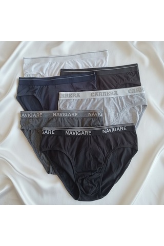 Bonbon Erkek 6'lı Paket Karışık Renk Slip Bb2629 Siyah