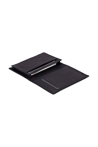 Bloominbag Bloomcard Verta Obsidian Black Hakiki Deri Dikey Kartlık Siyah
