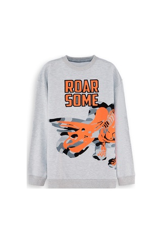 Denokids Roar Erkek Çocuk Sweatshirt - Gri