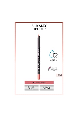 Note Cosmetics Silk Stay Lipliner Suya Dayanıklı İpeksi Dudak Kalemi - 01 Muted Peach - Nude