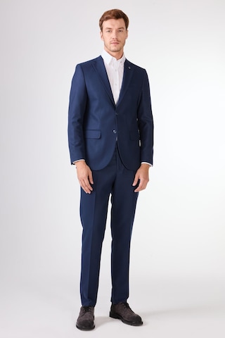 Dufy Lacivert Örgü Desen Slim Fit Casual Takım Elbise Lacivert