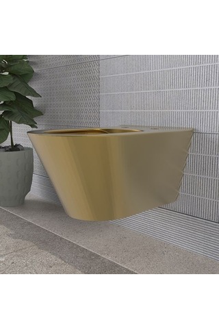 Lucco Asma Klozet İçi Beyaz Dışı Komple Altın