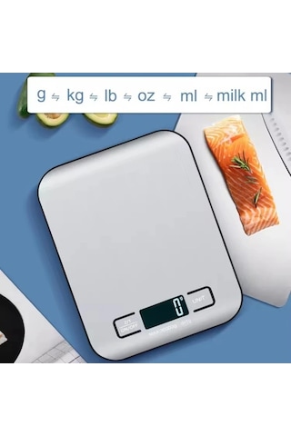 Wondernest Terazisi Paslanmaz Mutfak Lcd Ekranlı Dijital Çelik 5kg/1g Gümüş