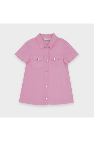 Kız Çocuk Cep Detaylı Gömlek Elbise 2411gb26004-4543 001