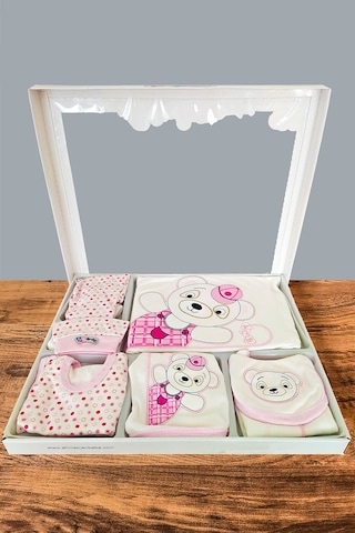 Pembe Panda 10 Parça Hastane Çıkışı Ve 4 Parça Bebek Bornoz Seti Pembe