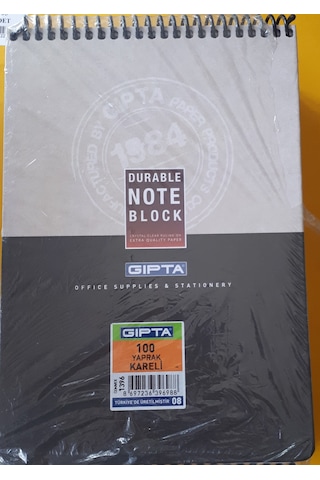 Bloknot Spralli A 5 Kareli 100 Yp Karton Kapak 6 Adetli Paket N11.392