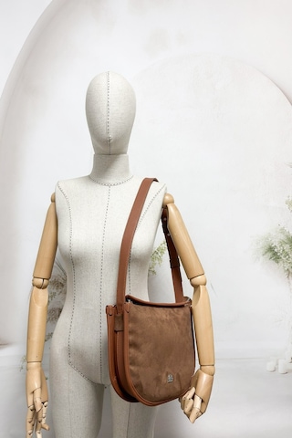 Sosela 67-7199 Kadın Süet Taba Çarpraz Askılı Çanta Suet Taba