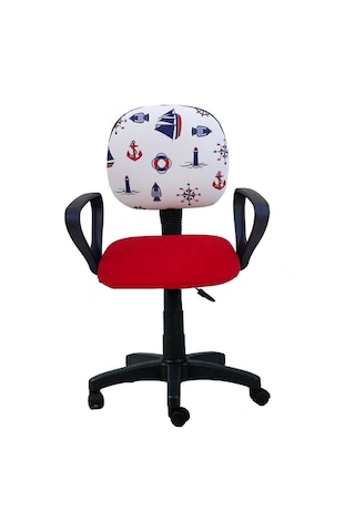 Depolife Çalışma Sandalyesi Ofis Büro Sekreter Koltuk Gemici Çapalı Kumaş