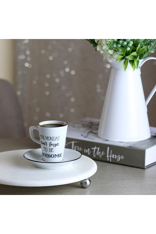 Akayev Mermer Beyaz 25 CM Gümüş Boncuk Ayak Yuvarlak Sunumluk