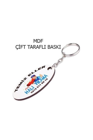 Eko.mdf Çift Taraflı Anahtarlık - Oval