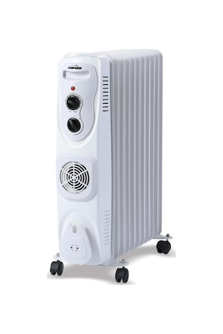 Mars Star Turbo Fanlı 11 Dilim Elektrikli Yağlı Radyatör, 2500 Watt Petek Isıtıcı - B08f