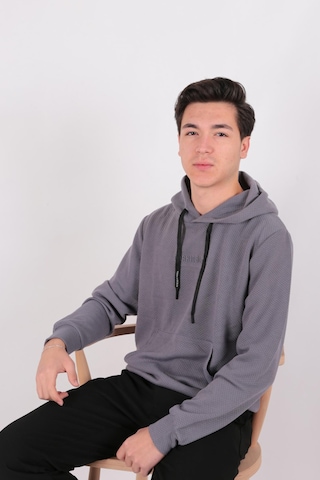 Five Pocket Fp24b2124 Erkek Kapşonlu Kanguru Cepli Sweatshirt Füme
