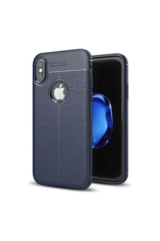 Apple Uyumlu iPhone X Kılıf Zore Niss Silikon Kapak Lacivert