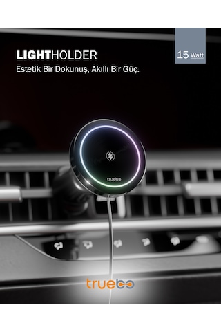 Truebo LightHolder Magsafe Şarjlı RGB Araç Telefon Tutucu