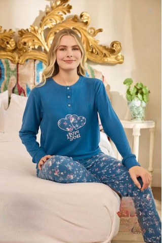 Aydoğan Kadın Düğme Yaka Termal Pijama Takımı 240674m- 1 Adet Mavi