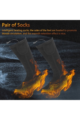 Ranyeek Siyah Isıtıcı Çoraplar - Dışarıda Kullanıma Uygun, Yıkama Uygun, Ayak Bacak Isısı Sağlar, Esnek Ve Konforlu Siyah