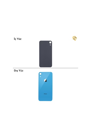 Apple iPhone Uyumlu Xr Mavi Renk Arka Kapak Arka Cam Batarya Kapağı Lazer Kesim Kapak Pil Kapağı