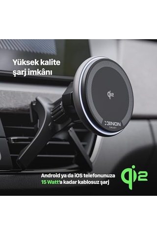 Xenon Smart Araç İçi Telefon Tutucu 15w Hızlı Kablosuz Şarj Sensörlü Akıllı Otomatik Kavrama X6401 09585685