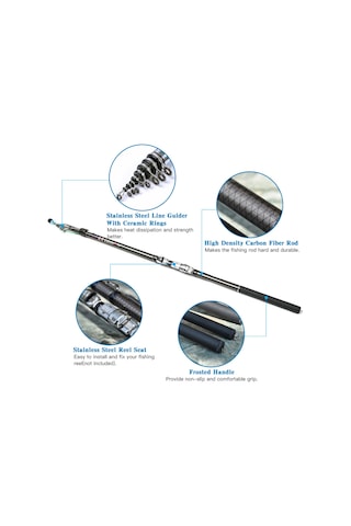 Qingmipy 5.4m Uzayabilir Karbon Fiber Balıkçılık Kamışı - El Ve Deniz Kullanıma Uygun, Pürüzsüz Performans