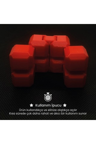 Katlanabilir Sonsuz Küp Hareketli Stres Oyuncağı Kırmızı