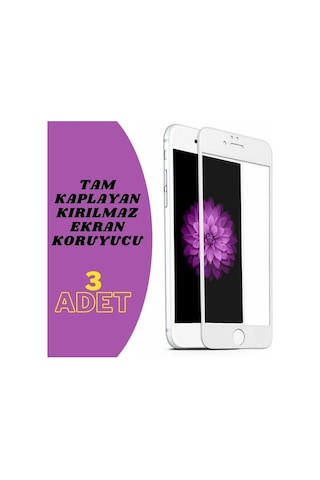 Apple iPhone Uyumlu Se 3 2022 Tam Kaplayan Kırılmaz Ekran Koruyucu Cam Film 3 Adet
