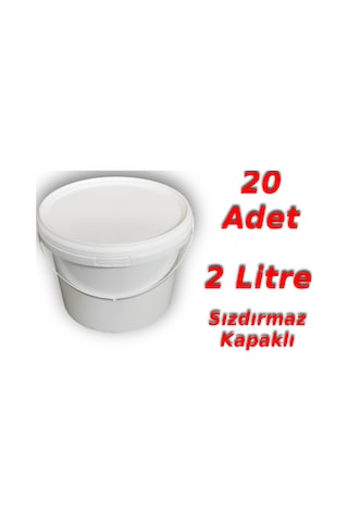 Decotone 2 L Plastik Kapaklı Kova Hobi Boya Gıda Yoğurt Kovası - 20 Adet Beyaz Decotone 2 L Plastik Kapaklı Kova Hobi Boya Gıda Yoğurt Kovası - 20 Adet Beyaz