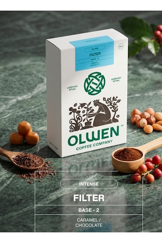 Olwen Coffee Öğütülmüş Ve Demlemeye Hazır Filtre Kahve - 250 Gr 2'li Set Base 2 Çikolata, Karamel, Yoğun