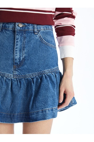 Lcw Vision İndigo Standart Fit Kadın Jean Mini Etek