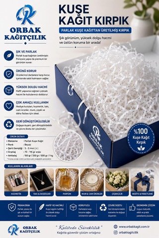Kuşe Kâğıt Kırpık Dolgu 100 Gr Hediyelik Kutu, Paketleme Ve Dekorasyon