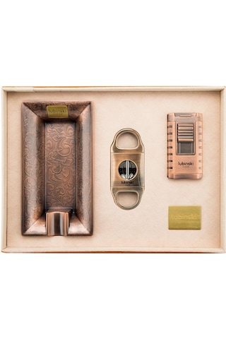 Lubinski Yeni Seri Dizayn Üçlü Bronz Puro Seti